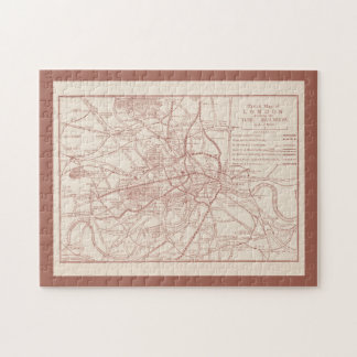 Puzzle Londres England Tube Railings Antique Sketch Map