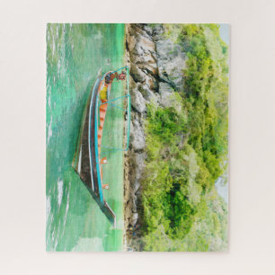Puzzle Long Tail Boat and Island en Thaïlande Aquarelle