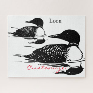 Puzzle Loon Swimming Bird Art Thunder_Cove