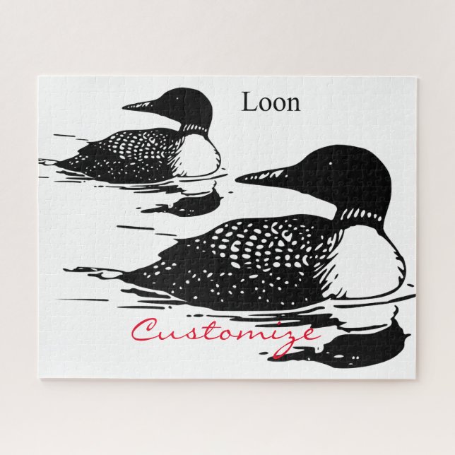 Puzzle Loon Swimming Bird Art Thunder_Cove (Horizontal)
