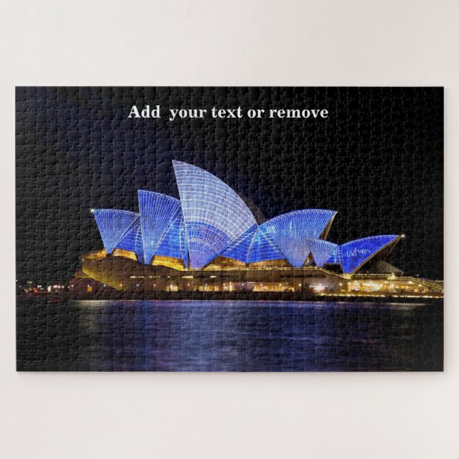 Puzzle L'opéra de Sydney s'illumine la nuit, Australie, (Horizontal)
