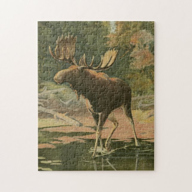 Puzzle L'orignal marche dans l'eau (Vertical)