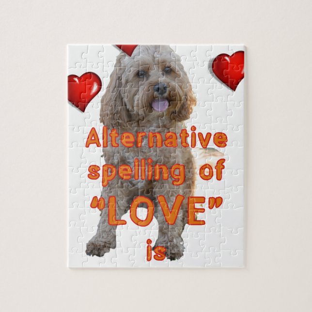 Puzzle l'orthographe alternative de l'AMOUR est CAVOODLE (Vertical)