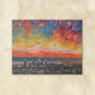Puzzle Los Angeles au coucher du soleil Abstrait 