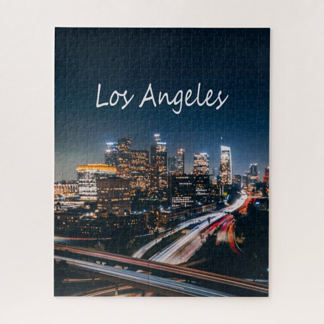 Puzzle Los Angeles California City Skyline la nuit (Vertical)