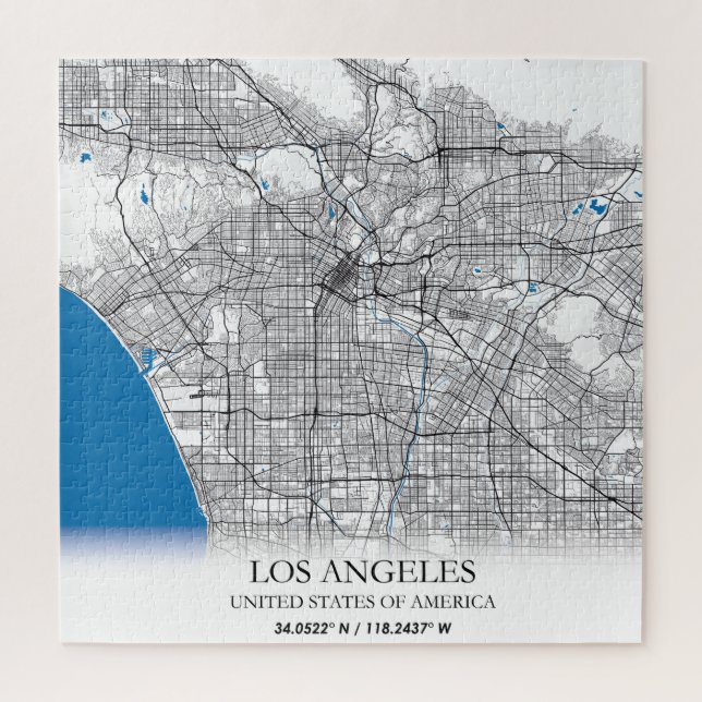 Puzzle Los Angeles California USA Travel City Carte (Vertical)