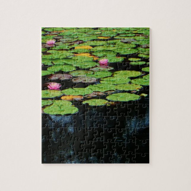 Puzzle lotus rose noir (Vertical)