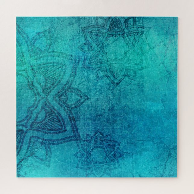 Puzzle Lotus texturé bleu (Horizontal)