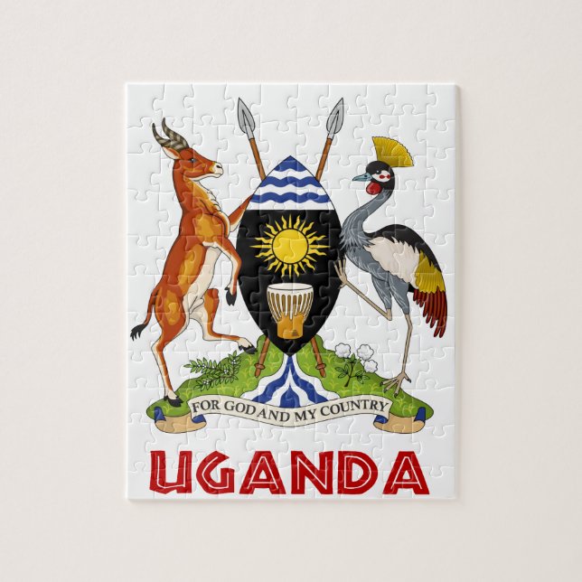 Puzzle L'OUGANDA - drapeau/emblème/manteau des (Vertical)