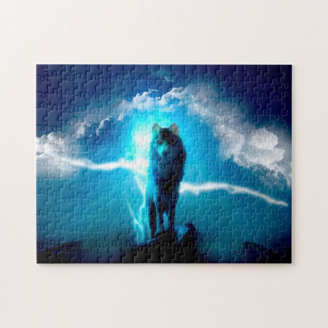 Puzzle Loup dans la tempête (Horizontal)