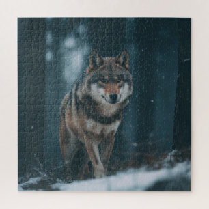 Puzzle Loup en hiver