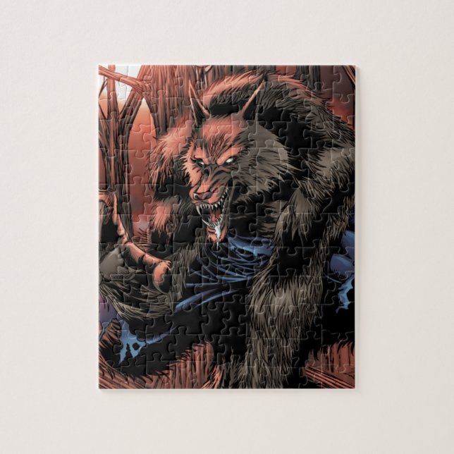 Puzzle Loup-garou rouge de lune (Vertical)