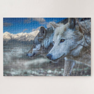 Puzzle Loup gris "LOUPS SENTINEL"
