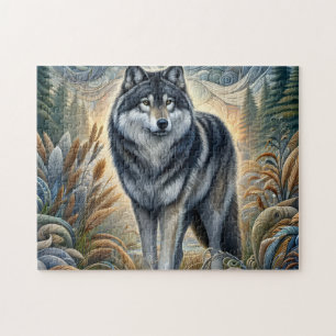 Puzzle Loup Gris Majestueux