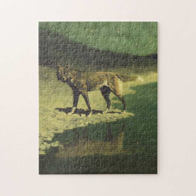 Puzzle Loup Lune Par Frederic Remington 1909 (Vertical)