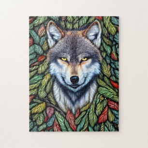 Puzzle Loup prédateur de bois sauvage