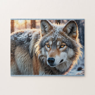 Puzzle Loup sauvage en hiver