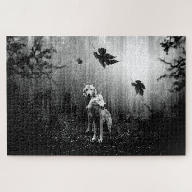Puzzle Loups merveilleux Noir et Blanc Leaf nous seul (Horizontal)