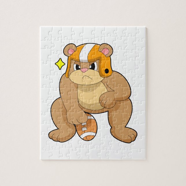 Puzzle L'ours dans les sports de football (Vertical)