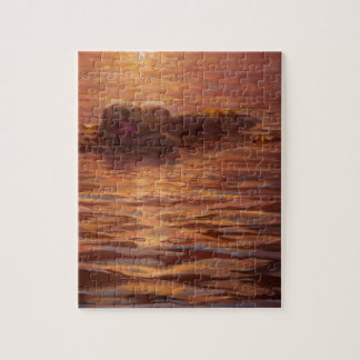 Puzzle Loutres se blottissant au coucher du soleil