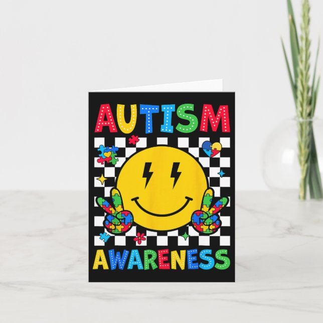 Puzzle Love Accept Understand Autism Awareness Sup Card (Front)