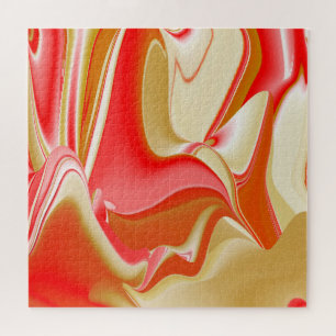 Puzzle Love and Gold Abstrait 3D Rainbowart