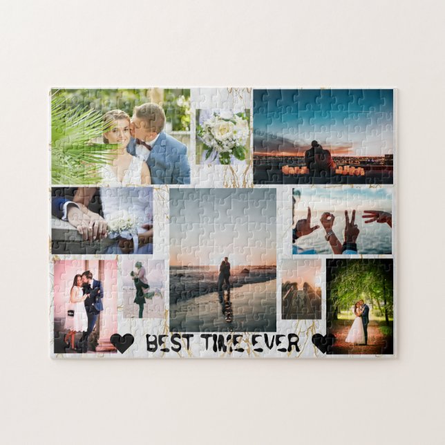 Puzzle Love Couple MEILLEUR TEMPS JAMAIS Collage personna (Horizontal)