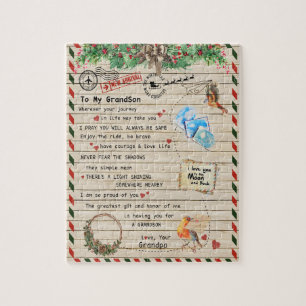 Puzzle Love Grandson Lettre À Mon Grand-Fils Je Suis Fie