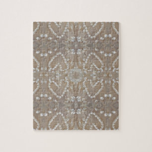 Puzzle Love Hearts Sea Shells, Romantic Exotic Tropical