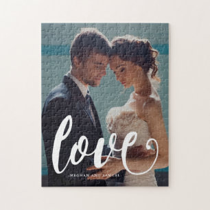 Puzzle Love Typography Photo and Names