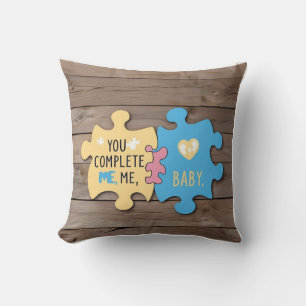 Puzzle Love: ‘You Complete Me, Baby’ Throw Pillow