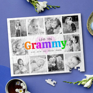 Puzzle Love You Grammy Colorful Modern 10 Photo Collage