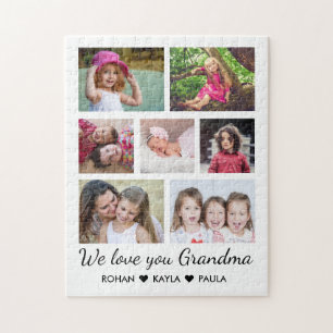 Puzzle Love You Grandma 7 Photo Collage Blanc