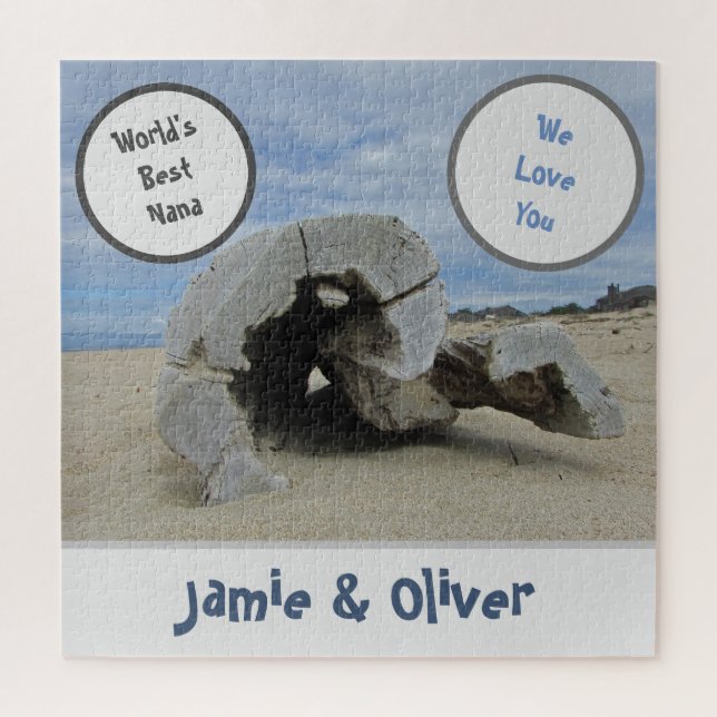 Puzzle Love You Nana Déserté Pacific Beach Driftwood (Vertical)