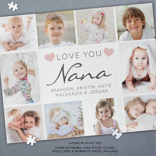 Puzzle Love You Nana ou Nickname 10 Photo Collage (Créateur téléchargé)