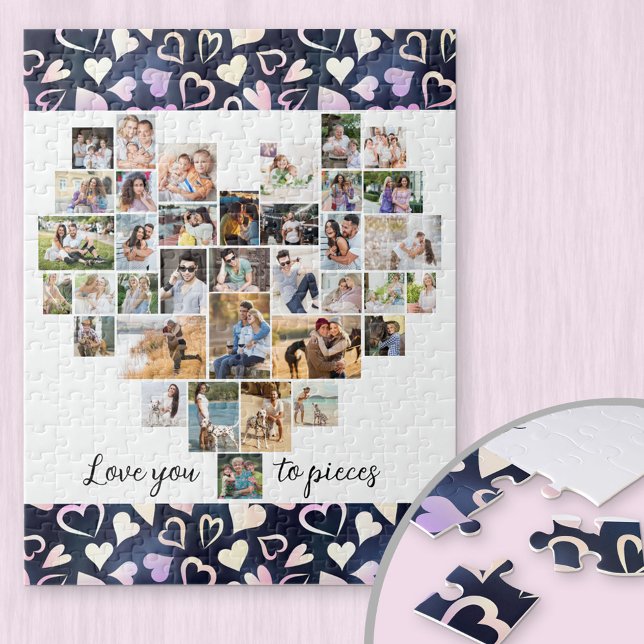 Puzzle Love you to Pieces Heart Photo Collage Sweetheart (Créateur téléchargé)