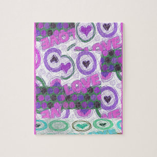 Puzzle Lovely Love Heart Motif Art Imprimer