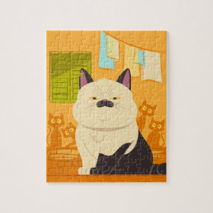 Puzzle Luca Illustration de chat Machiavelli