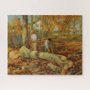 Puzzle Lumber Men Cutting Wood (par Childe Hassam)