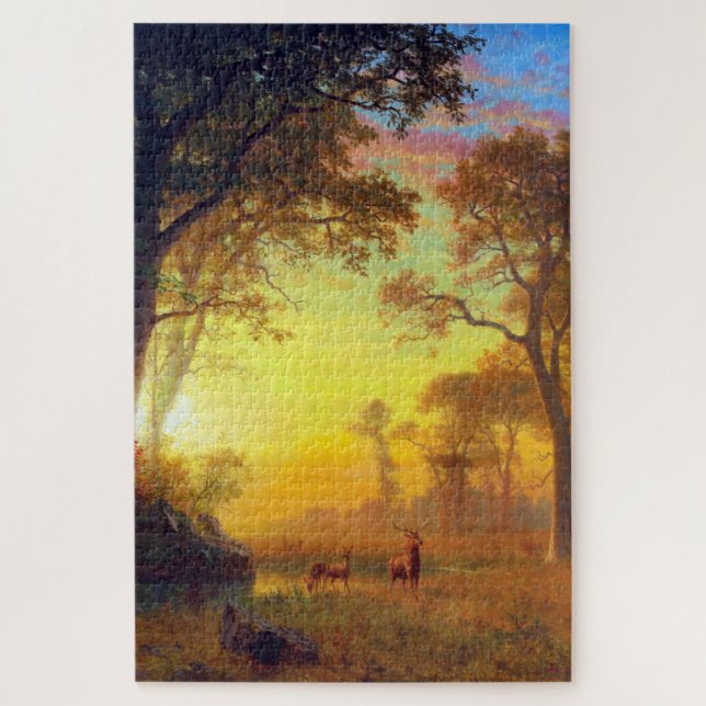 Puzzle Lumière dans la forêt, Albert Bierstadt (Vertical)