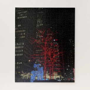 Puzzle Lumières de Noël des rennes New York City Manhatta