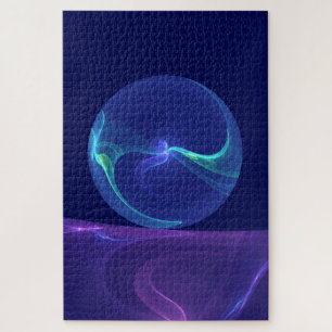 Puzzle Lumineuse Bleu Violet Rêve Abstrait Fractal Art