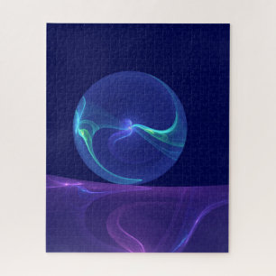 Puzzle Lumineuse Bleu Violet Rêve Abstrait Fractal Art