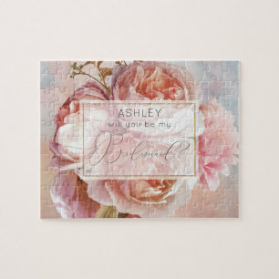 Puzzle LUMINEUSE ROSE Élégante demoiselle Florale moderne