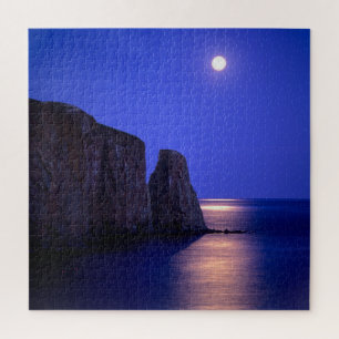 Puzzle Lune au crépuscule   Rocher Percé Côte Gaspésienne