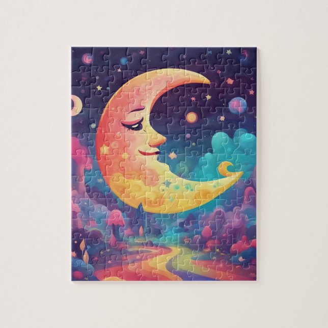 Puzzle Lune colorée du monde de l'Imaginaire (Vertical)