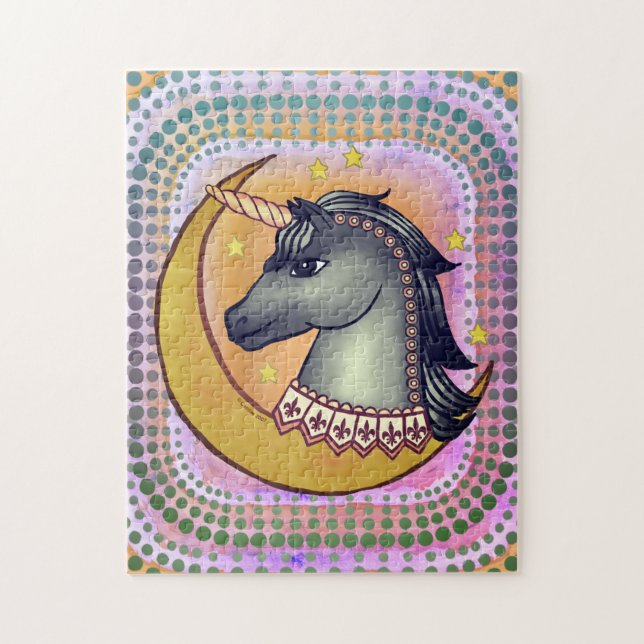 Puzzle Lune de licorne noire (Vertical)