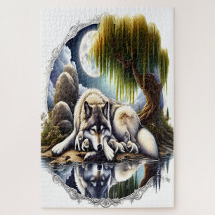 Puzzle Lune Sérénité Un Loup Slumpteur