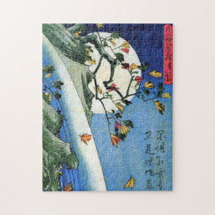 Puzzle Lune sur une cascade, Hiroshige, Ukiyo-e