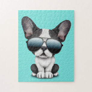 Puzzle Lunettes de soleil de port de chiot mignon de